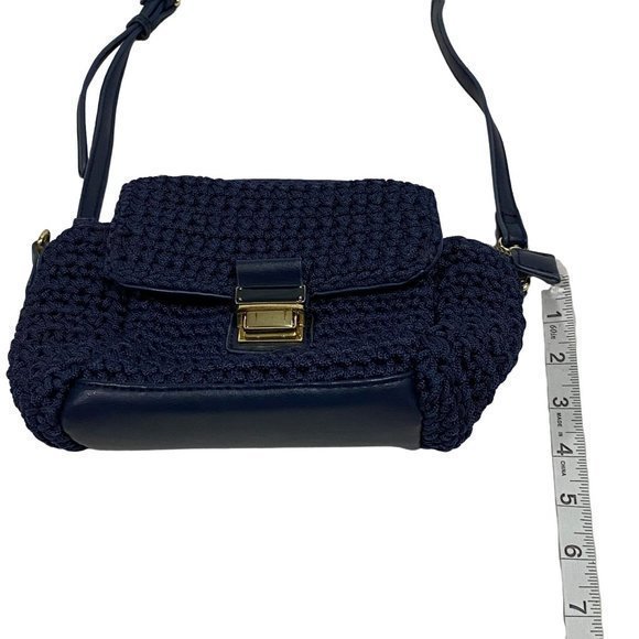 Parfois Small Crochet Crossbody Navy‎ Blue in Color - Picture 8 of 11